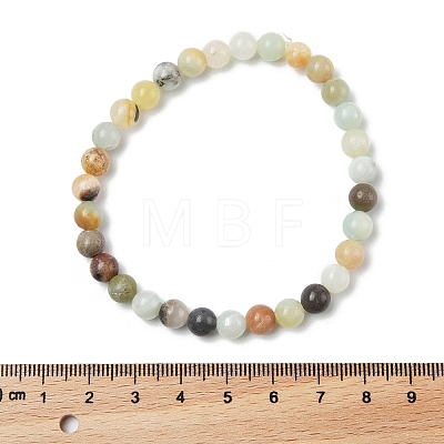 Natural Flower Amazonite Bead Stretch Bracelets X-BJEW-K212-A-007-1
