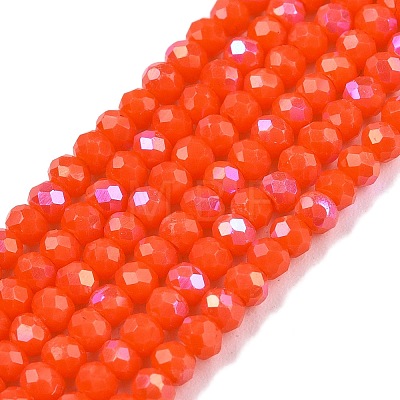 Electroplate Opaque Solid Color Glass Beads Strands EGLA-A044-P1mm-L03-1