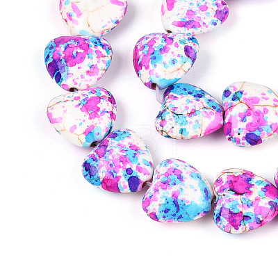 Spray Painted Synthetic Turquoise Beads Strands G-N352-28A-02-1