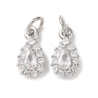 Brass Micro Pave Cubic Zirconia Charms LS-RB-I077-15P-RS-1