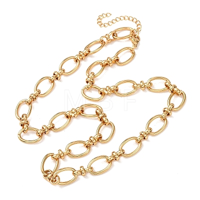 10MM 304 Stainless Steel Oval Link Chain Necklaces for Women NJEW-G194-04G-1