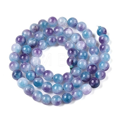 Dyed Natural White Jade Beads Strands X-G-T138-6mm-210-6-1
