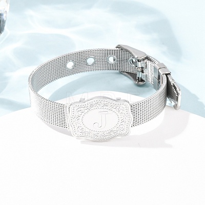 304 Stainless Steel Watch Band Chain Bracelets for Women Men BJEW-P386-09P-J-1