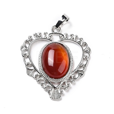 Natural Red Agate Pendants G-I322-04P-09-1