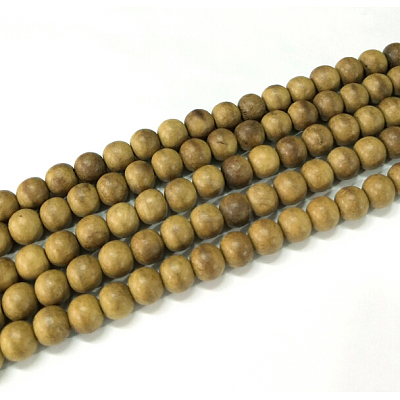 Natural Camphor Wood Beads Strands WOOD-P011-08-6mm-1