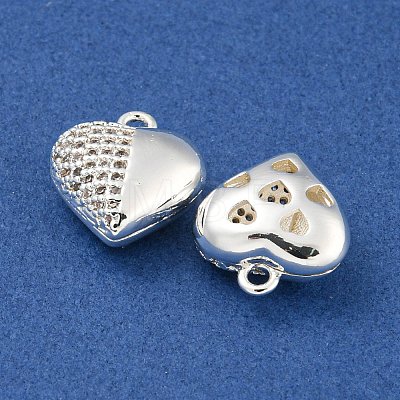 Brass Micro Pave Clear Cubic Zirconia Charms KK-Z057-05S-1