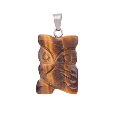 Natural Tiger Eye Pendants PW-WGE4606-04-1