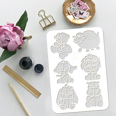Plastic Drawing Painting Stencils Templates DIY-WH0396-234-1