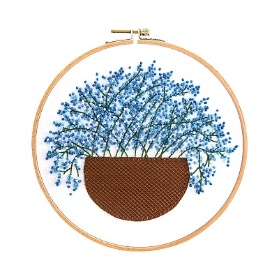 Gypsophila Pattern DIY Embroidery Kit DIY-P077-052-1
