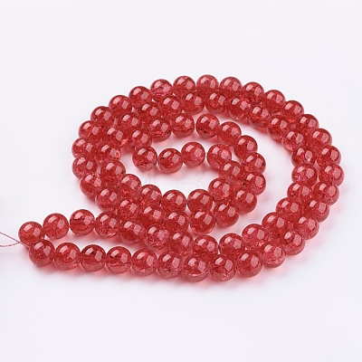 Crackle Glass Beads Strands X-CCG-Q001-10mm-13-1