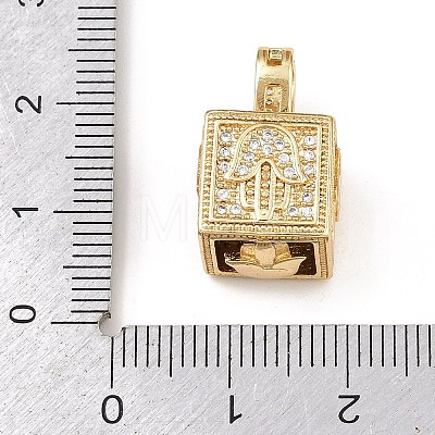 Brass Micro Pave Cubic Zirconia Pendants KK-F919-10C-G-1