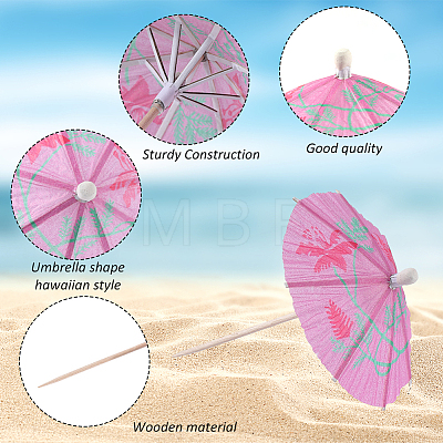 CRASPIRE 2 Bags 2 Styles Umbrella Bamboo & PET Plastic Toothpick Decorations AJEW-CP0007-29-1
