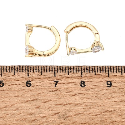Brass Micro Pave Cubic Zirconia Hoop Earrings KK-CBAD29A-04G-1