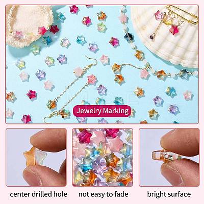100Pcs Gradient Color Handmade Lampwork Beads DIY-SZ0010-51D-1