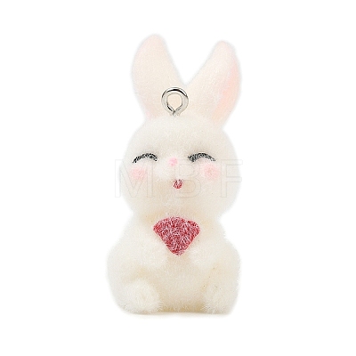 Animal Flocking Opaque Resin Pendants RESI-I353-01P-06-1