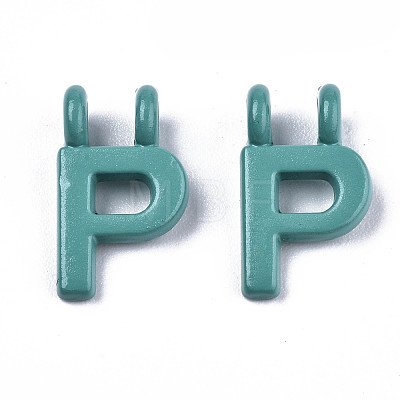Spray Painted Alloy  2-Loop Link Pendants PALLOY-T075-48P-RS-1