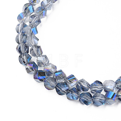 Electroplate Transparent Glass Beads Strands EGLA-N002-39-D01-1