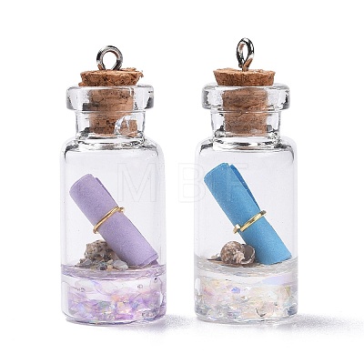 Glass Wishing Bottle Pendant Decorations A-GLAA-S181-02-1