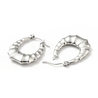 304 Stainless Steel Teardrop Hoop Earrings for Women EJEW-G293-12P-1