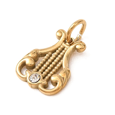 304 Stainless Steel Rhinestone Pendants RB-CBA1537-03G-1