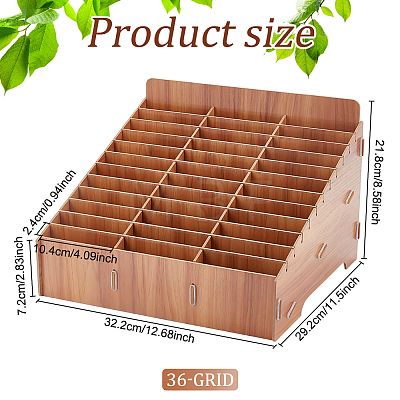 36-Grid Wooden Cell Phone Storage Box AJEW-WH0348-93C-1