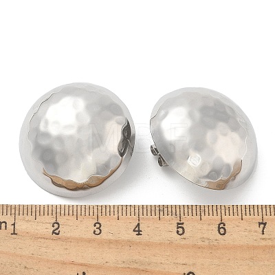 304 Stainless Steel Half Round Stud Earrings for Women EJEW-M089-10P-1