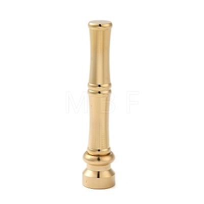 Golden Tone Brass Wax Seal Stamp Head with Bamboo Stick Shaped Handle STAM-K001-05G-U-1