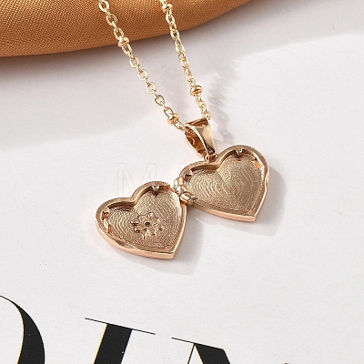 Clear Cubic Zirconia Locket Necklaces NJEW-A036-01A-1