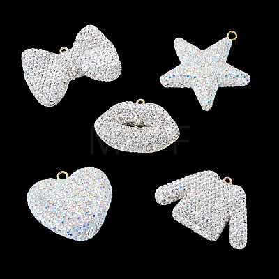 5Pcs 5 Styles Handmade Polymer Clay Pendants RB-BT0001-05C-1