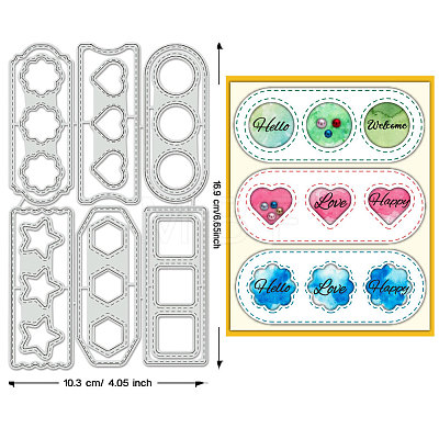 Geometric Theme Carbon Steel Cutting Dies Stencils DIY-WH0309-2008-1