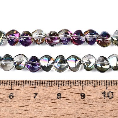 Electroplate Transparent Glass Beads Strands EGLA-Q133-01A-06-1