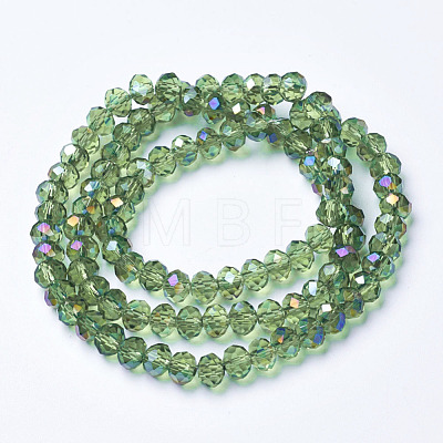 Electroplate Transparent Glass Beads Strands X-EGLA-A034-T6mm-F04-1