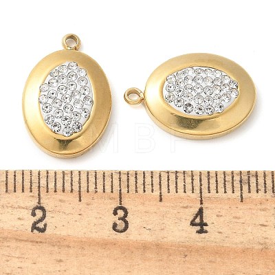 Polymer Clay Rhinestone Pendants STAS-Q345-04G-01-1