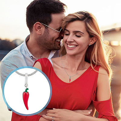 1Pc 925 Sterling Silver Enamel Italian Horn European Dangle Charm STER-PH0005-16-1
