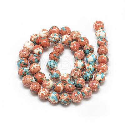 Synthetic Ocean White Jade Beads Strands G-S252-8mm-06-1