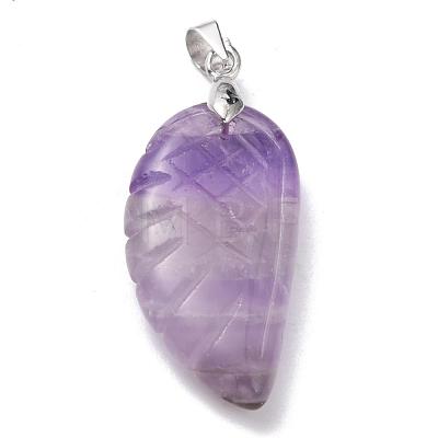 Natural Amethyst Pendants G-E339-02E-1