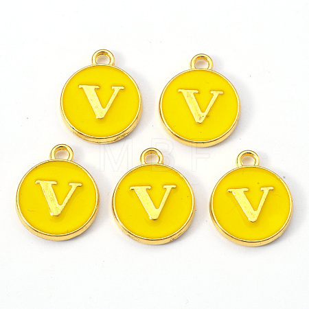 Golden Plated Alloy Enamel Charms X-ENAM-S118-09V-1
