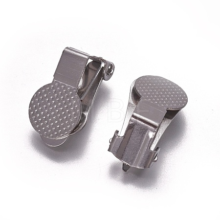 Tarnish Resistant 316 Surgical Stainless Steel Clip-on Earring Findings KK-F785-03P-1