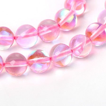 Synthetical Moonstone Round Beads Strands G-M049-6mm-02I-1