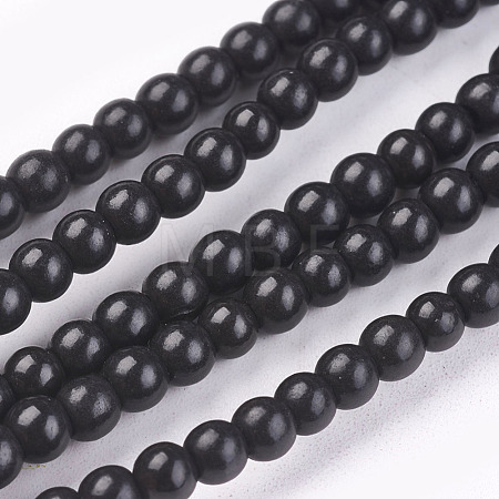 1 Strand Dyed Black Round Synthetic Turquoise Beads Strands X-TURQ-G106-4mm-02C-1