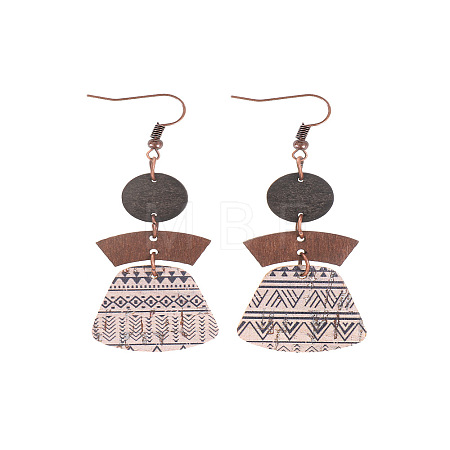 Alloy with Imitation Leather Dangle Earrings FS-WG30D02-08-1