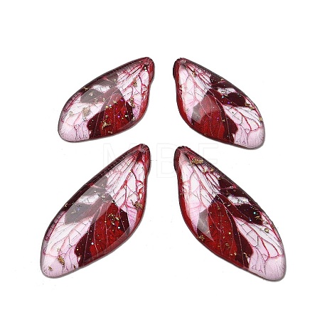 4Pcs Transparent Epoxy Resin Butterfly Wings Pendants RESI-C057-03B-1