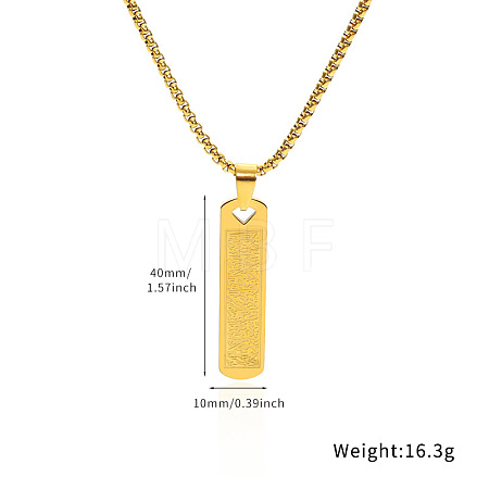 201 Stainless Steel Rectangle Dog Tag Pendant Necklaces for Men's WGCE0ED-02-1