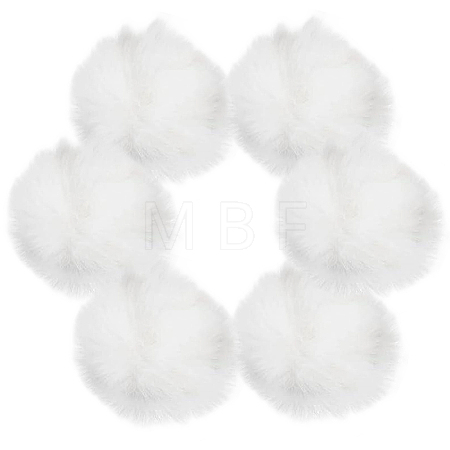 Handmade Faux Rabbit Fur Pom Pom Ball Covered Pendants WOVE-GF0001-03-1