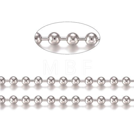 Tarnish Resistant 304 Stainless Steel Ball Chains CHS-E021-13K-P-1