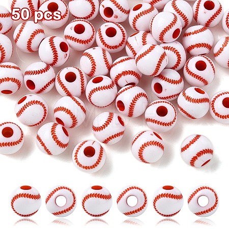 Opaque Acrylic Beads OACR-YW0002-07A-02-1
