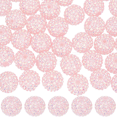 40Pcs Resin Rhinestone Beads RESI-SC0003-14A-1