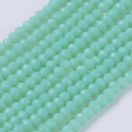 Opaque Solid Color Glass Bead Strands GLAA-F076-A09-1