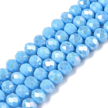 Electroplate Glass Beads Strands LS-EGLA-A044-P8mm-B08-1