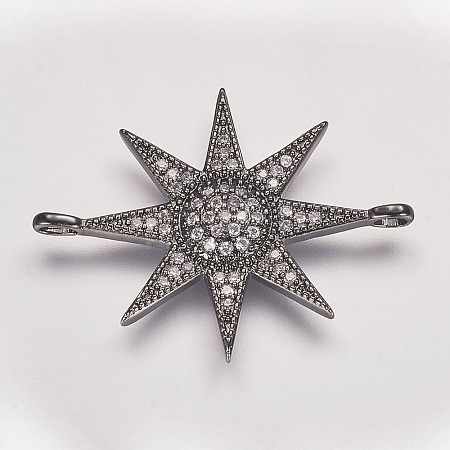 Brass Micro Pave Cubic Zirconia Links LS-ZIRC-P049-17B-1